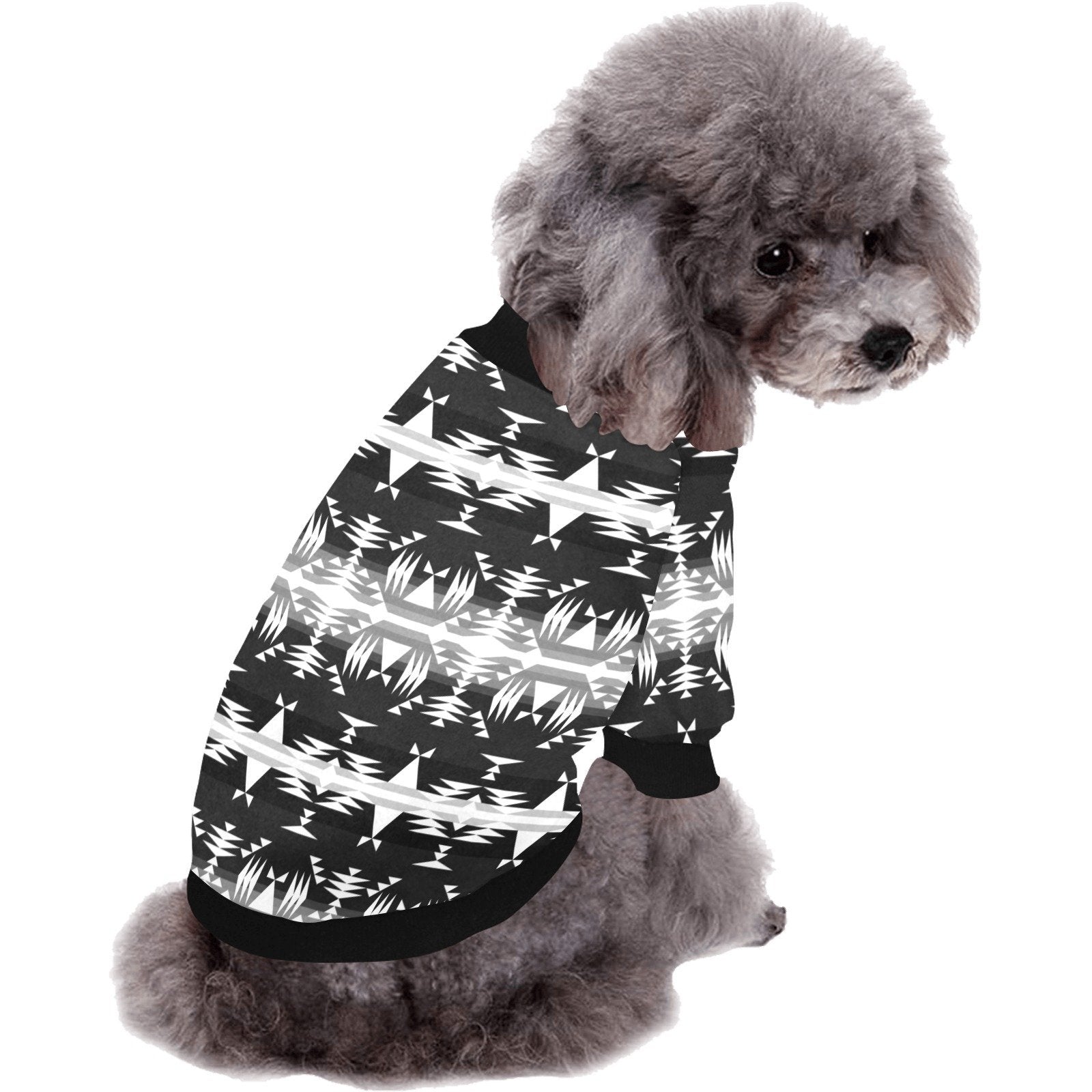 Between the Mountains Black and White Pet Dog Round Neck Shirt Pet Dog Round Neck Shirt e-joyer 