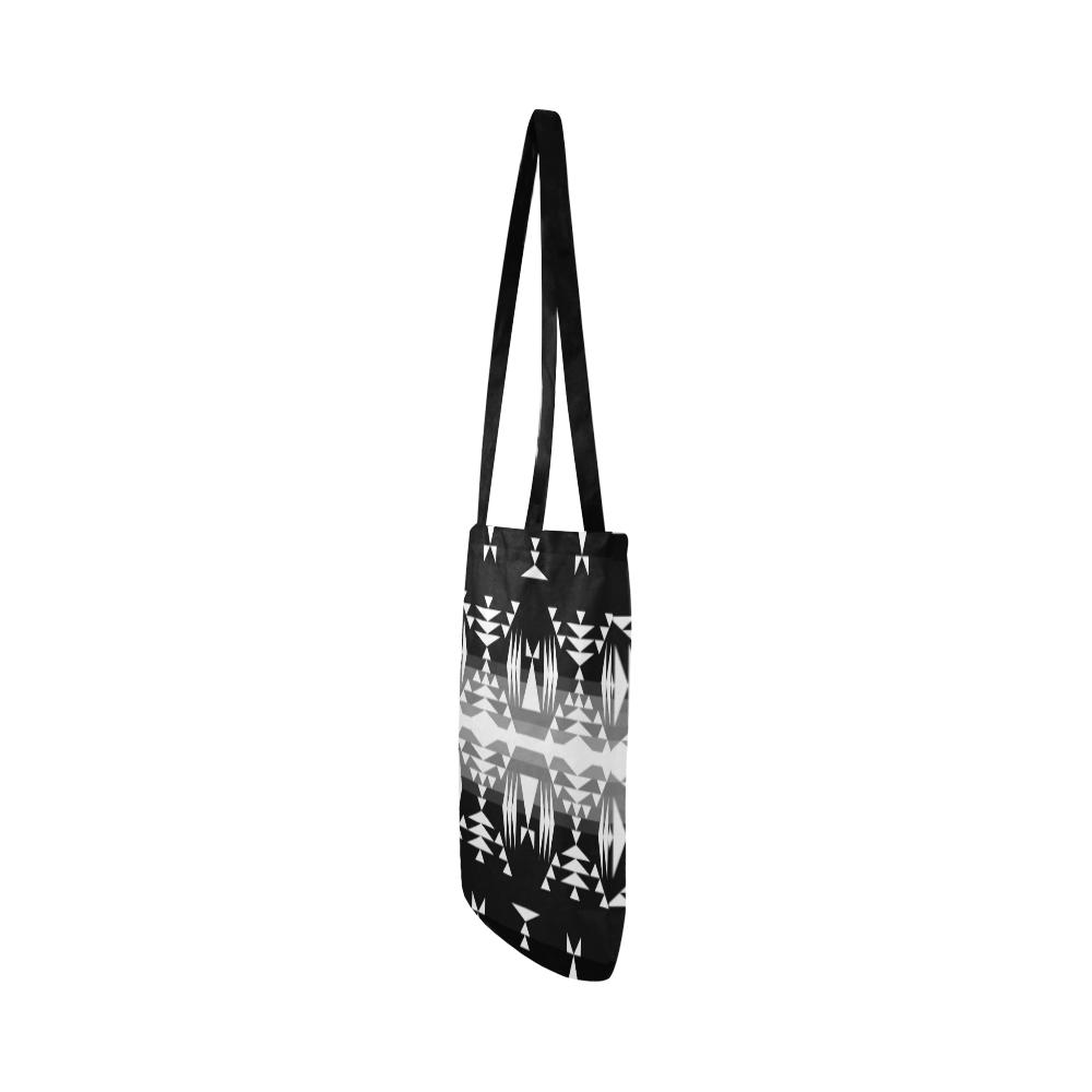 Between the Mountains Black and White Reusable Shopping Bag Model 1660 (Two sides) Shopping Tote Bag (1660) e-joyer 
