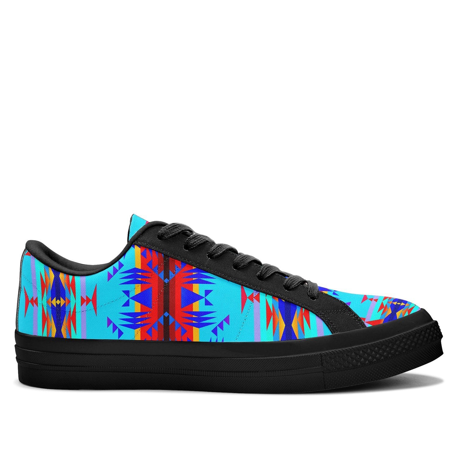 Between the Mountains Blue Aapisi Low Top Canvas Shoes Black Sole 49 Dzine 