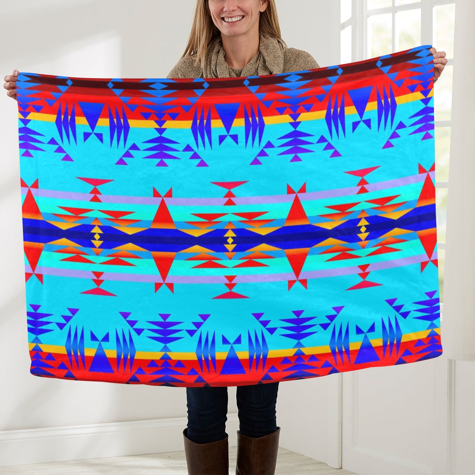 Between the Mountains Blue Baby Blanket 40"x50" Baby Blanket 40"x50" e-joyer 