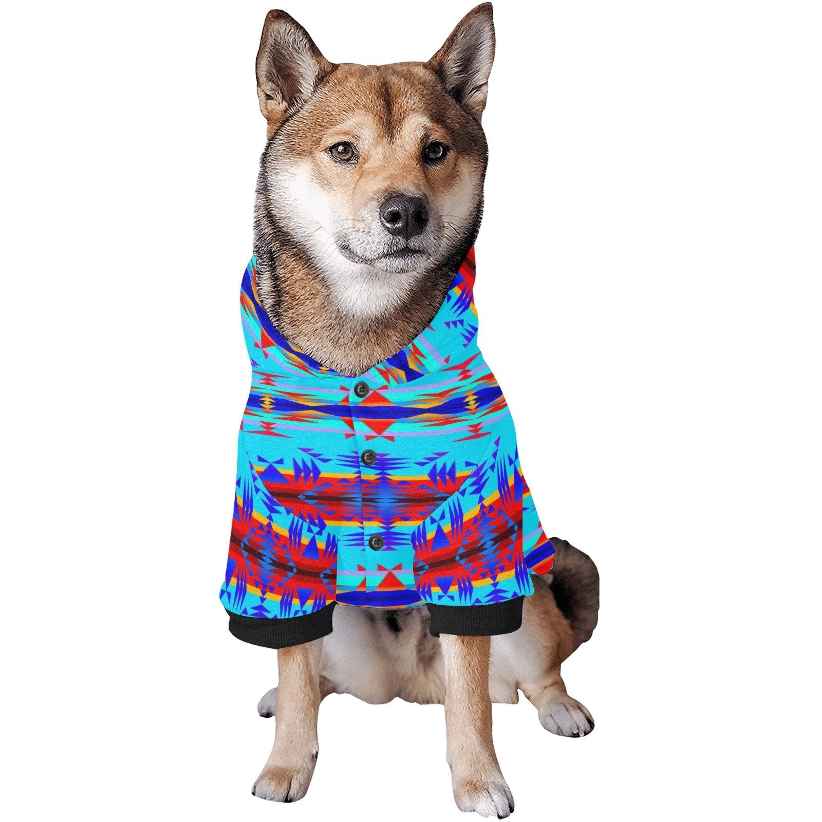 Between the Mountains Blue Pet Dog Hoodie Pet Dog Hoodie e-joyer 