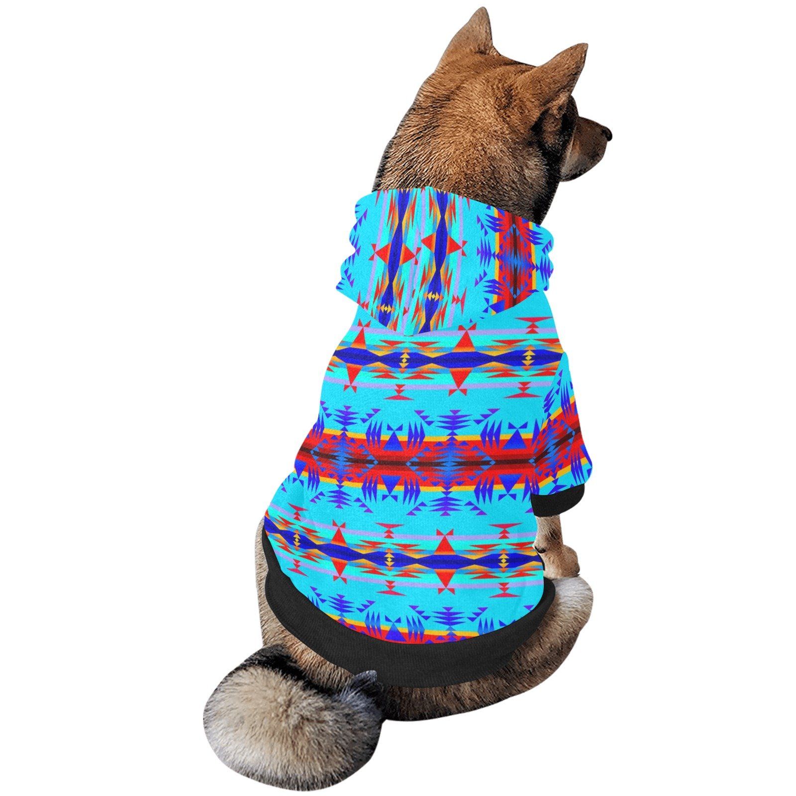 Between the Mountains Blue Pet Dog Hoodie Pet Dog Hoodie e-joyer 