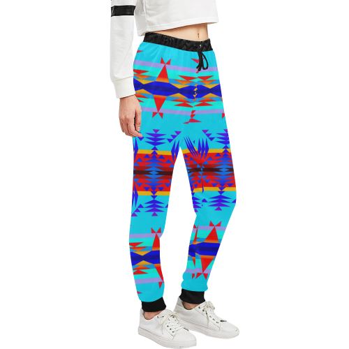Between the Mountains Blue Women's All Over Print Sweatpants (Model L11) Women's All Over Print Sweatpants (L11) e-joyer 