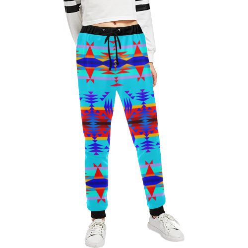 Between the Mountains Blue Women's All Over Print Sweatpants (Model L11) Women's All Over Print Sweatpants (L11) e-joyer 
