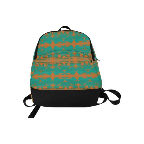 Between the Mountains Deep Lake Orange Fabric Backpack for Adult (Model 1659) Casual Backpack for Adult (1659) e-joyer 