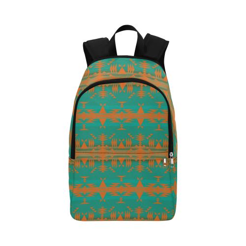 Between the Mountains Deep Lake Orange Fabric Backpack for Adult (Model 1659) Casual Backpack for Adult (1659) e-joyer 