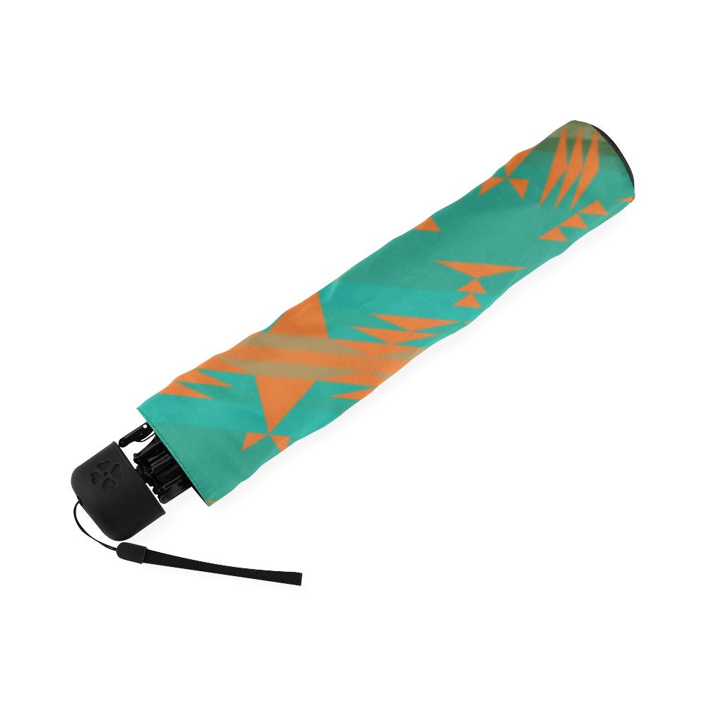 Between the Mountains Deep Lake Orange Foldable Umbrella Foldable Umbrella e-joyer 