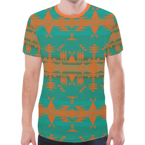 Between the Mountains Deep Lake Orange New All Over Print T-shirt for Men (Model T45) New All Over Print T-shirt for Men (T45) e-joyer 