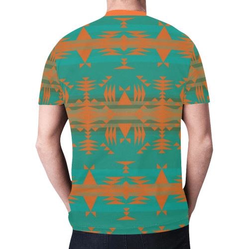 Between the Mountains Deep Lake Orange New All Over Print T-shirt for Men (Model T45) New All Over Print T-shirt for Men (T45) e-joyer 