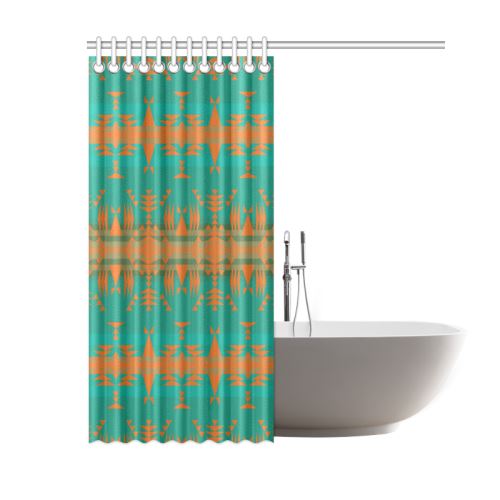 Between the Mountains Deep Lake Orange Shower Curtain 60"x72" Shower Curtain 60"x72" e-joyer 