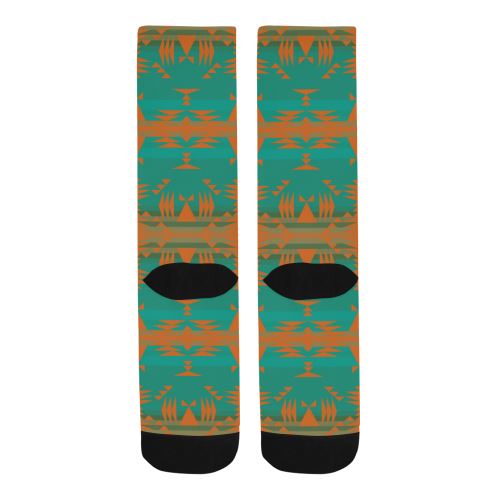 Between the Mountains Deep Lake Orange Trouser Socks Socks e-joyer 