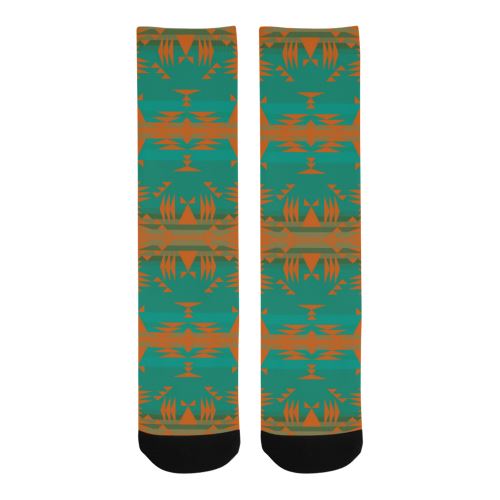 Between the Mountains Deep Lake Orange Trouser Socks Socks e-joyer 