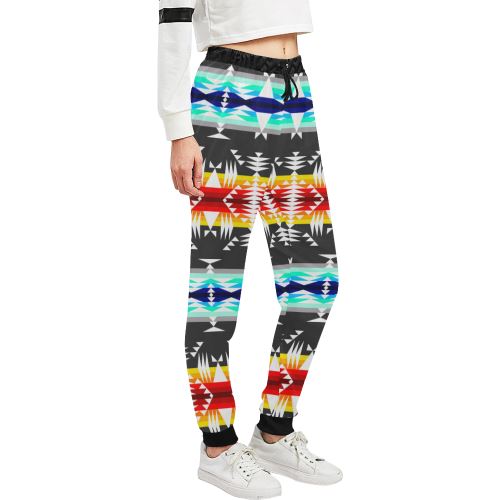 Between the Mountains Gray Women's All Over Print Sweatpants (Model L11) Women's All Over Print Sweatpants (L11) e-joyer 