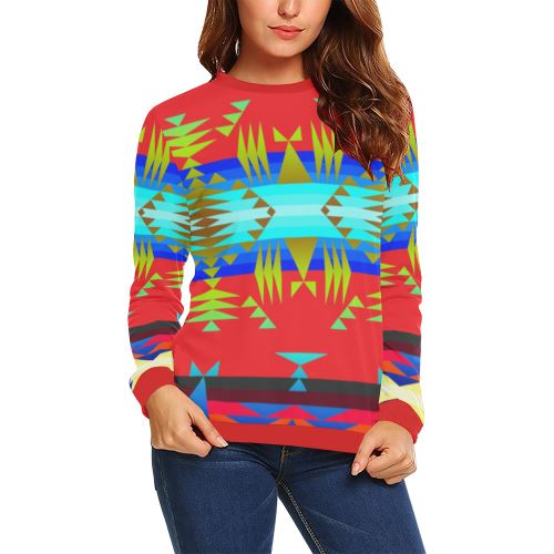 Between the Mountains Greasy Sierra All Over Print Crewneck Sweatshirt for Women (Model H18) Crewneck Sweatshirt for Women (H18) e-joyer 