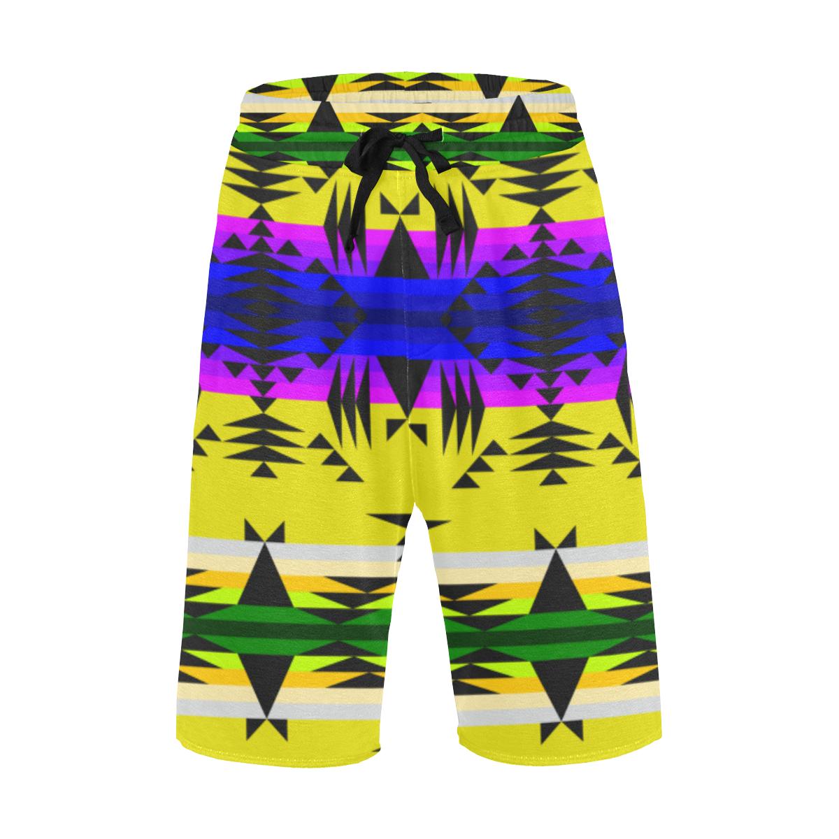 Between the Mountains Greasy Yellow Men's All Over Print Casual Shorts (Model L23) Men's Casual Shorts (L23) e-joyer 
