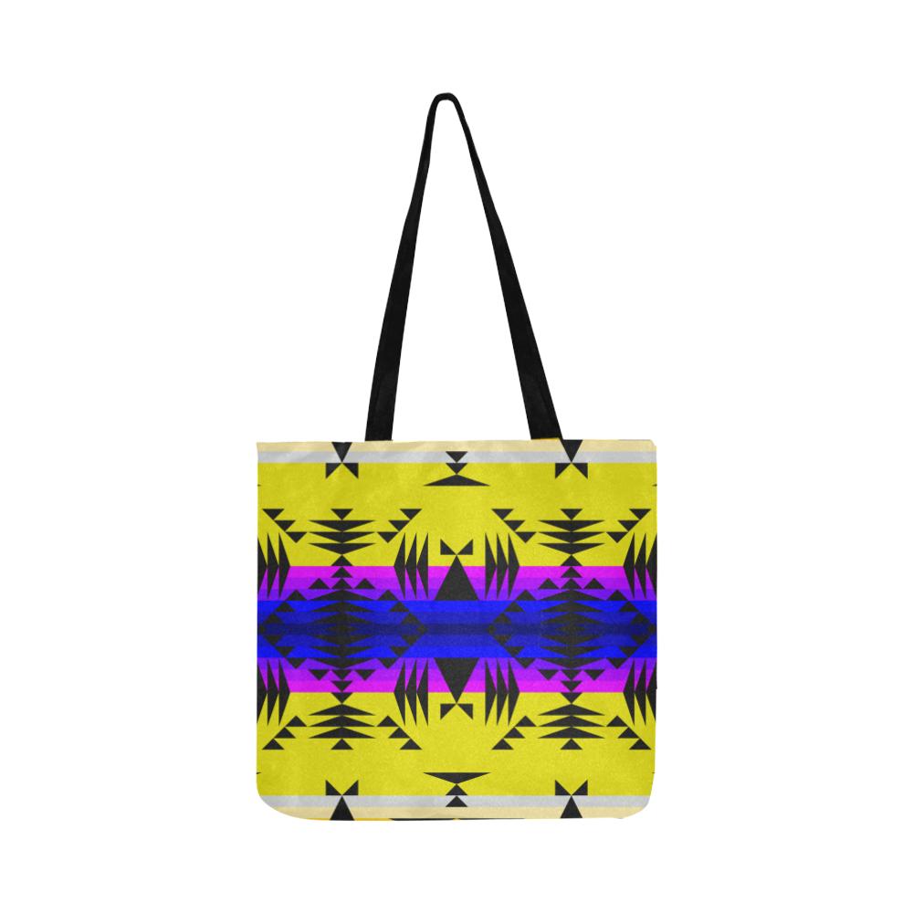 Between the Mountains Greasy Yellow Reusable Shopping Bag Model 1660 (Two sides) Shopping Tote Bag (1660) e-joyer 
