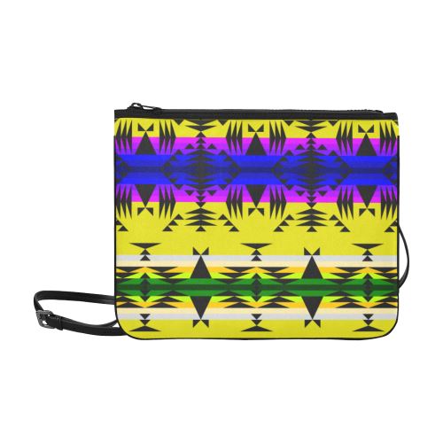 Between the Mountains Greasy Yellow Slim Clutch Bag (Model 1668) Slim Clutch Bags (1668) e-joyer 