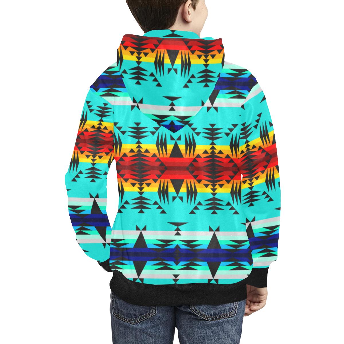 Between the Mountains Kids' All Over Print Hoodie (Model H38) Kids' AOP Hoodie (H38) e-joyer 