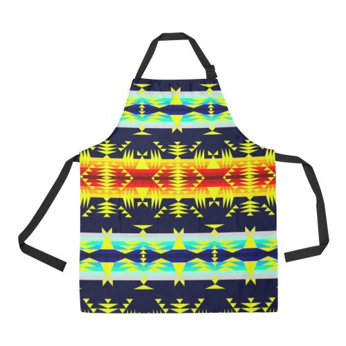 Between the Mountains Navy Yellow All Over Print Apron All Over Print Apron e-joyer 