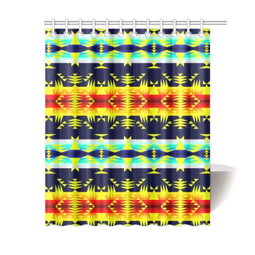 Between the Mountains Navy Yellow Shower Curtain 60"x72" Shower Curtain 60"x72" e-joyer 