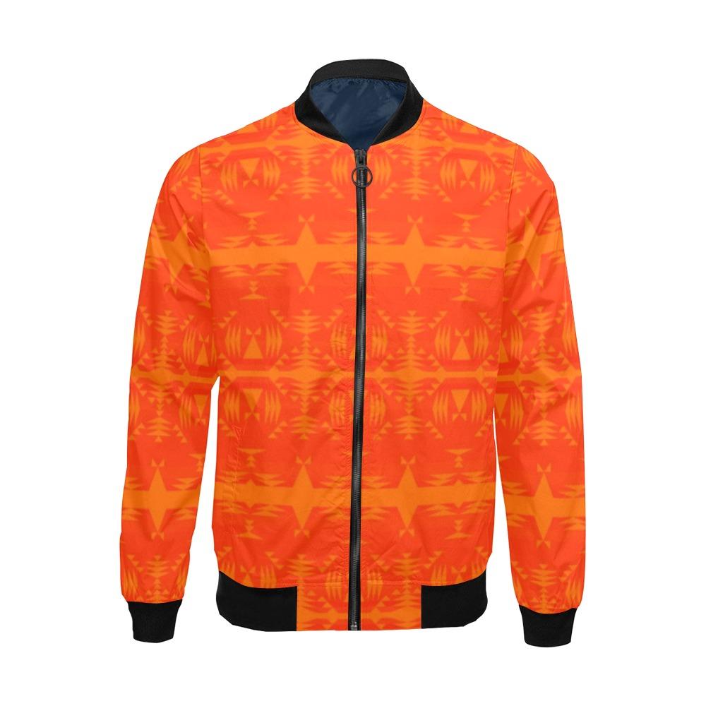 Between the Mountains Orange A feather for each All Over Print Bomber Jacket for Men (Model H19) All Over Print Bomber Jacket for Men (H19) e-joyer 