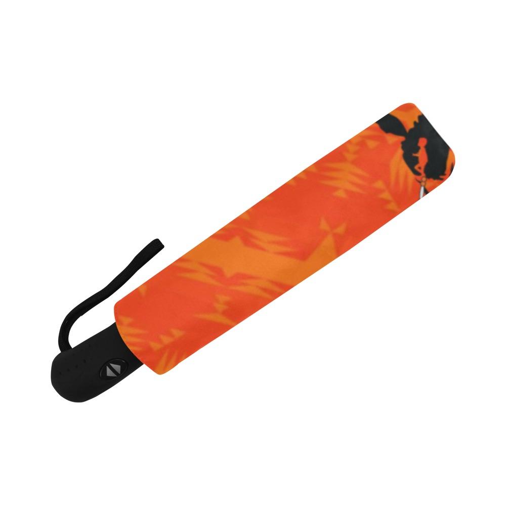 Between the Mountains Orange A feather for each Auto-Foldable Umbrella (Model U04) Auto-Foldable Umbrella e-joyer 