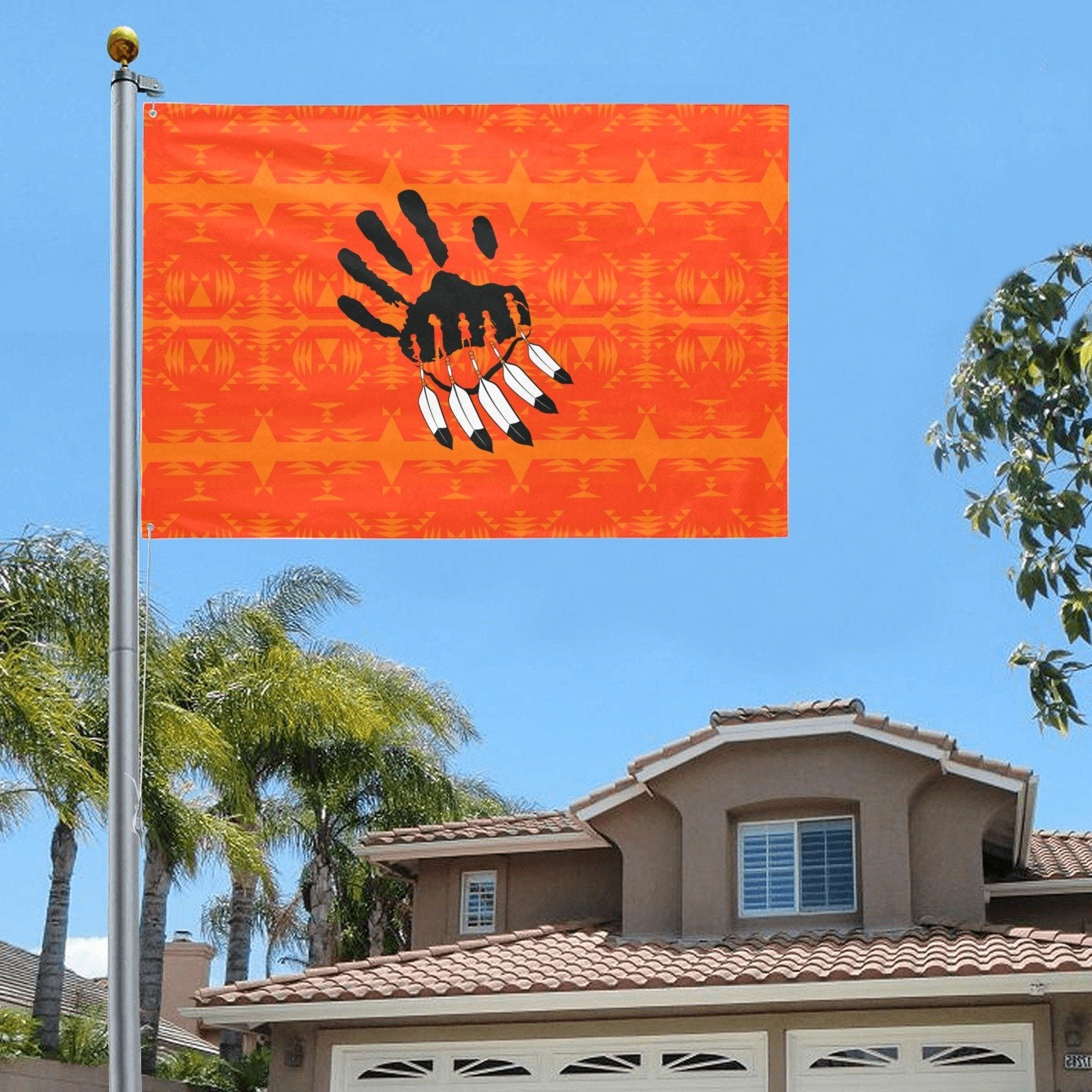 Between the Mountains Orange A feather for each Garden Flag 70"x47" Garden Flag 70"x47" e-joyer 