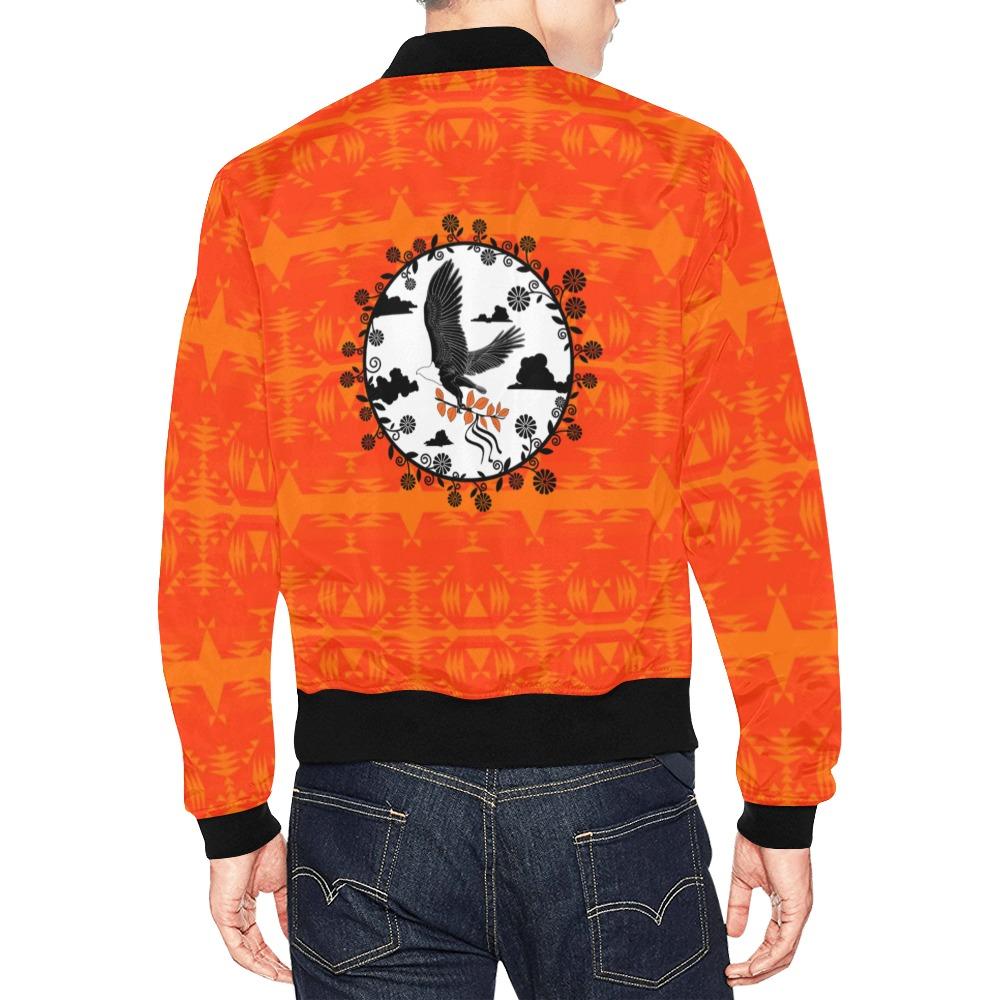 Between the Mountains Orange Carrying Their Prayers All Over Print Bomber Jacket for Men (Model H19) All Over Print Bomber Jacket for Men (H19) e-joyer 
