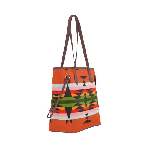 Between the Mountains Orange Clover Canvas Tote Bag (Model 1661) Clover Canvas Tote Bag (1661) e-joyer 