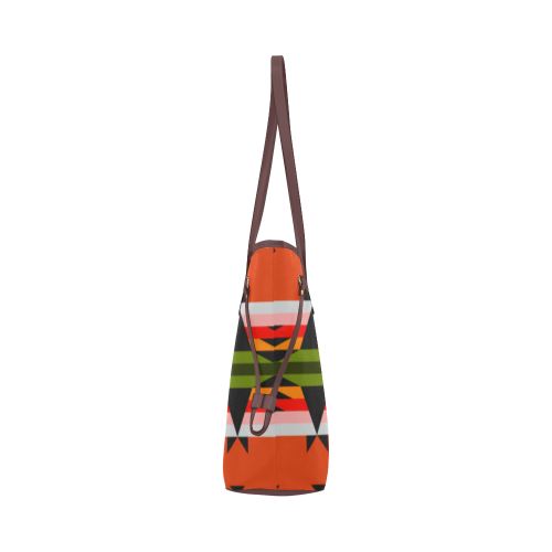 Between the Mountains Orange Clover Canvas Tote Bag (Model 1661) Clover Canvas Tote Bag (1661) e-joyer 