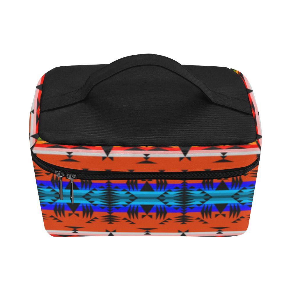 Between the Mountains Orange Cosmetic Bag/Large (Model 1658) Cosmetic Bag e-joyer 