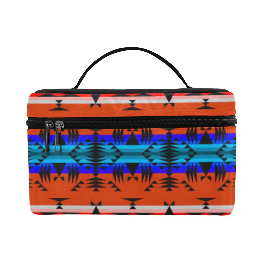 Between the Mountains Orange Cosmetic Bag/Large (Model 1658) Cosmetic Bag e-joyer 