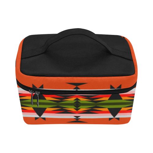 Between the Mountains Orange Cosmetic Bag/Large (Model 1658) Cosmetic Bag e-joyer 