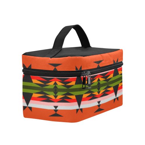 Between the Mountains Orange Cosmetic Bag/Large (Model 1658) Cosmetic Bag e-joyer 