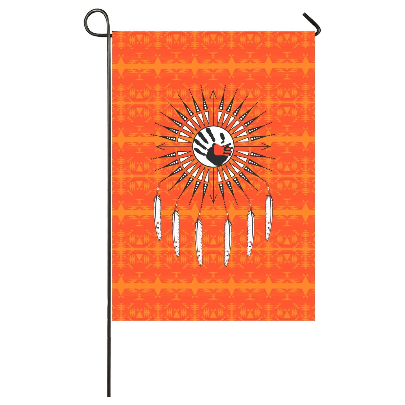 Between the Mountains Orange - Feather Directions Garden Flag 28''x40'' (Two Sides Printing) Garden Flag 28‘’x40‘’ (Two Sides) e-joyer 
