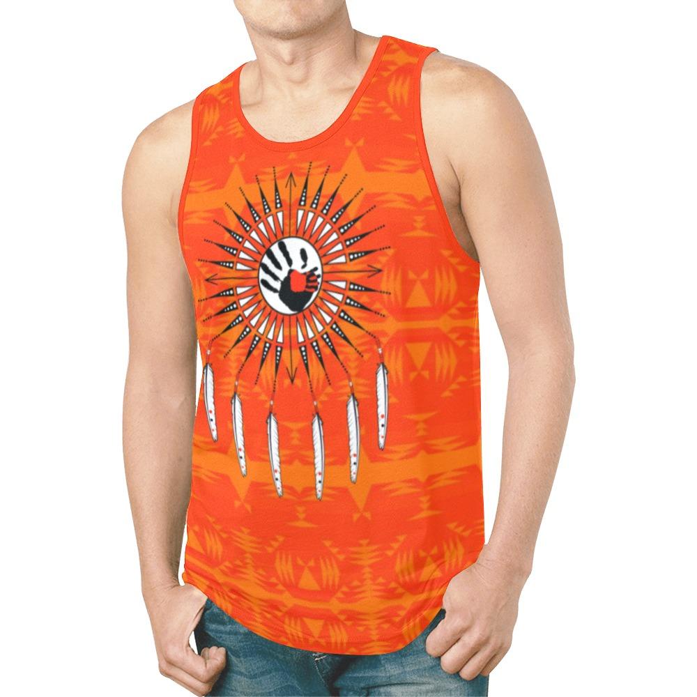 Between the Mountains Orange Feather Directions New All Over Print Tank Top for Men (Model T46) New All Over Print Tank Top for Men (T46) e-joyer 