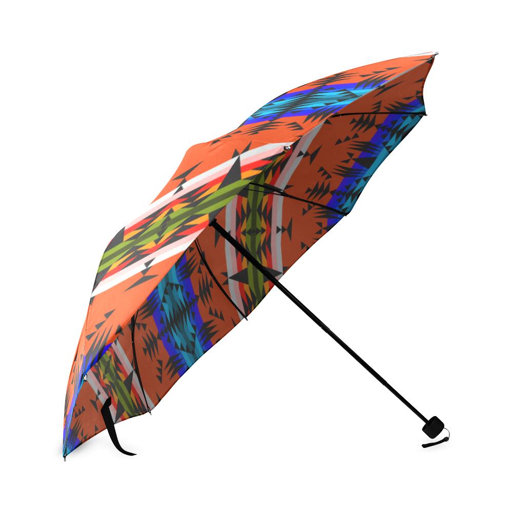 Between the Mountains Orange Foldable Umbrella Foldable Umbrella e-joyer 