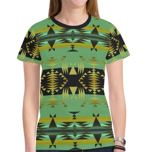 Between the Mountains Sage New All Over Print T-shirt for Women (Model T45) New All Over Print T-shirt for Women (T45) e-joyer 