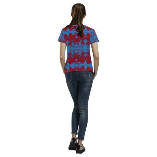 Between the Mountains Sierra Deep Lake All Over Print T-shirt for Women/Large Size (USA Size) (Model T40) All Over Print T-Shirt for Women/Large (T40) e-joyer 