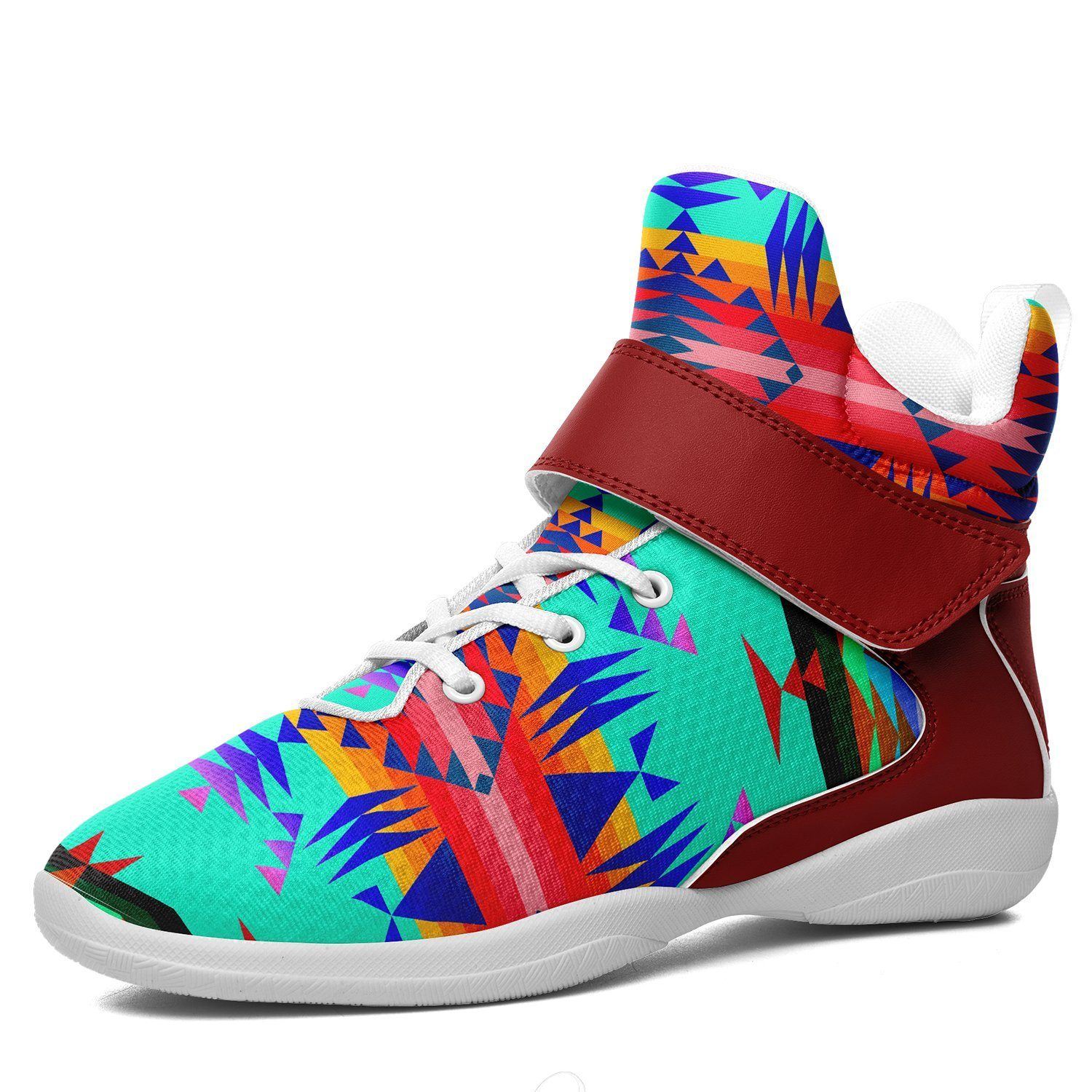 Between the Mountains Spring Ipottaa Basketball / Sport High Top Shoes - White Sole 49 Dzine US Men 7 / EUR 40 White Sole with Dark Red Strap 