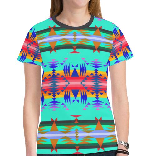 Between the Mountains Spring New All Over Print T-shirt for Women (Model T45) New All Over Print T-shirt for Women (T45) e-joyer 