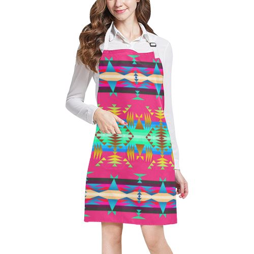 Between the Mountains Sunset Sky All Over Print Apron All Over Print Apron e-joyer 