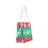 Between the Mountains Sunset Sky Clover Canvas Tote Bag