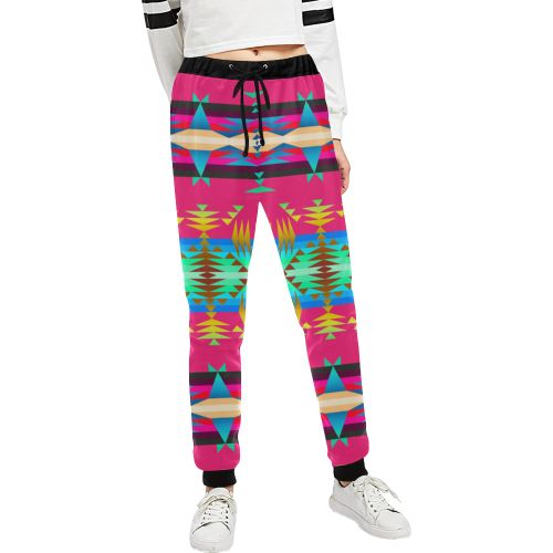 Between the Mountains Sunset Sky Women's All Over Print Sweatpants (Model L11) Women's All Over Print Sweatpants (L11) e-joyer 