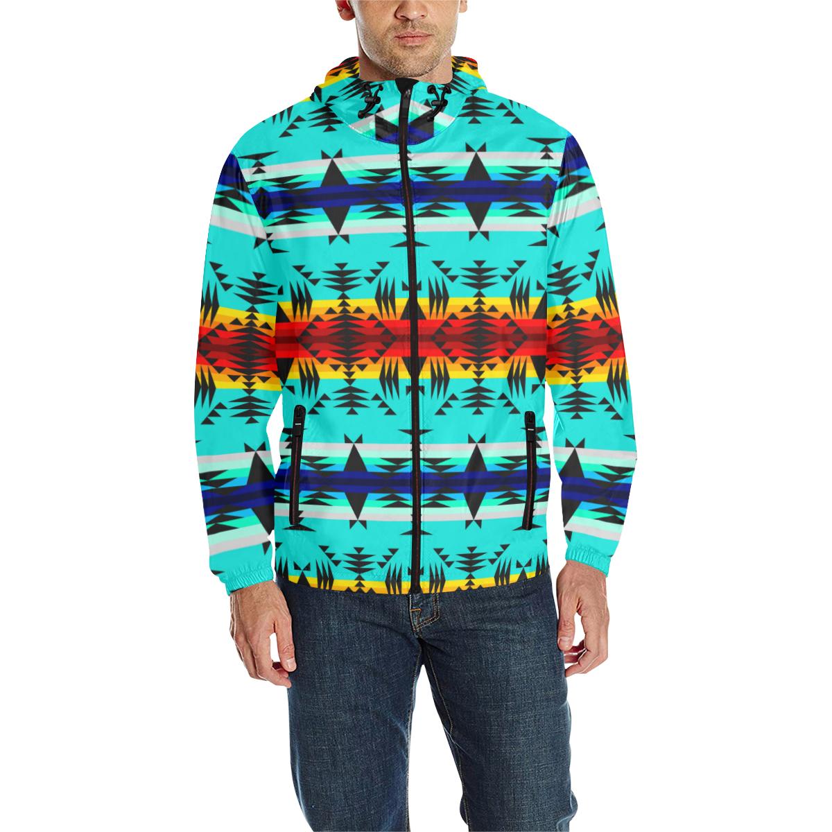 Between the Mountains Unisex Quilted Coat All Over Print Quilted Windbreaker for Men (H35) e-joyer 
