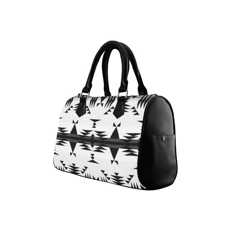 Between the Mountains White and Black Boston Handbag (Model 1621) Boston Handbags (1621) e-joyer 