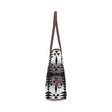 Between the Mountains Black and White Clover Canvas Tote Bag