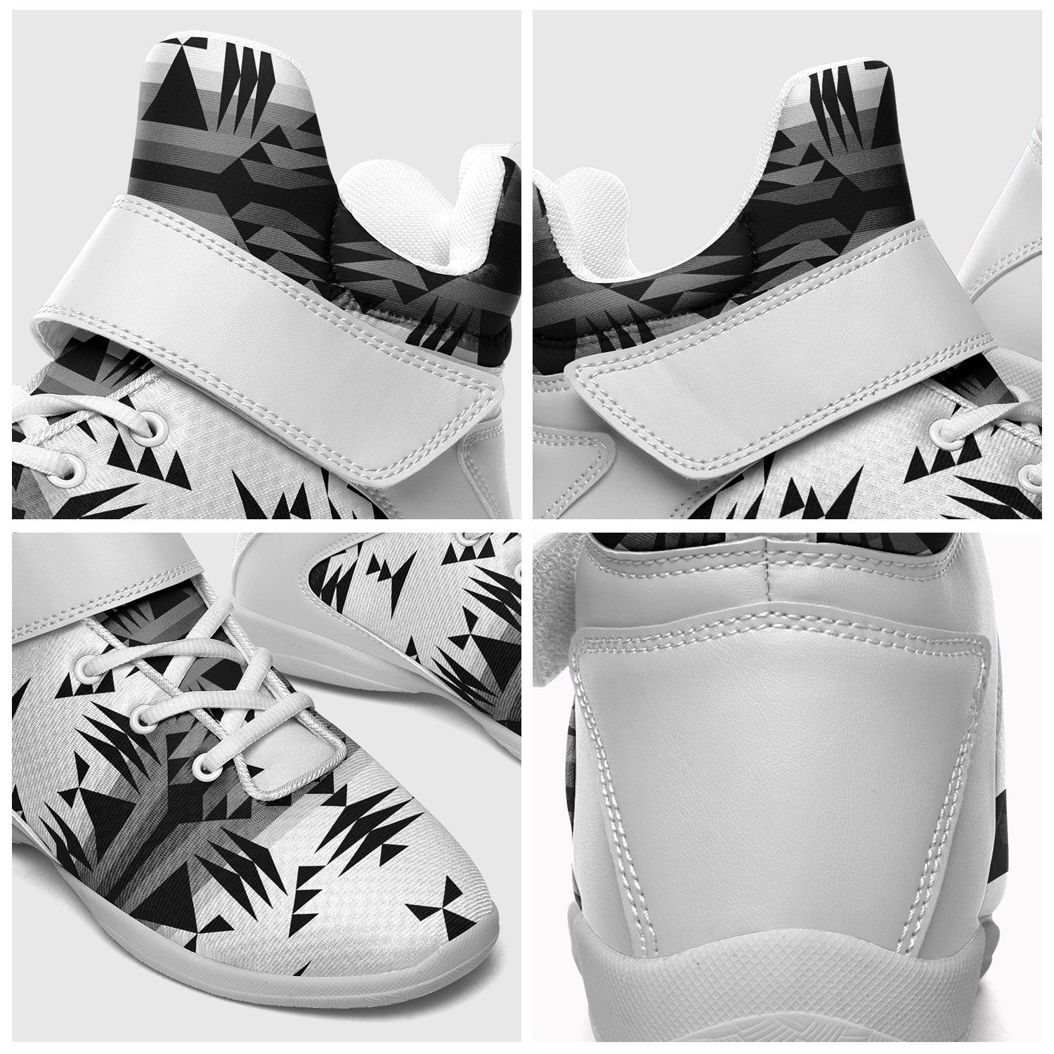 Between the Mountains White and Black Kid's Ipottaa Basketball / Sport High Top Shoes 49 Dzine 