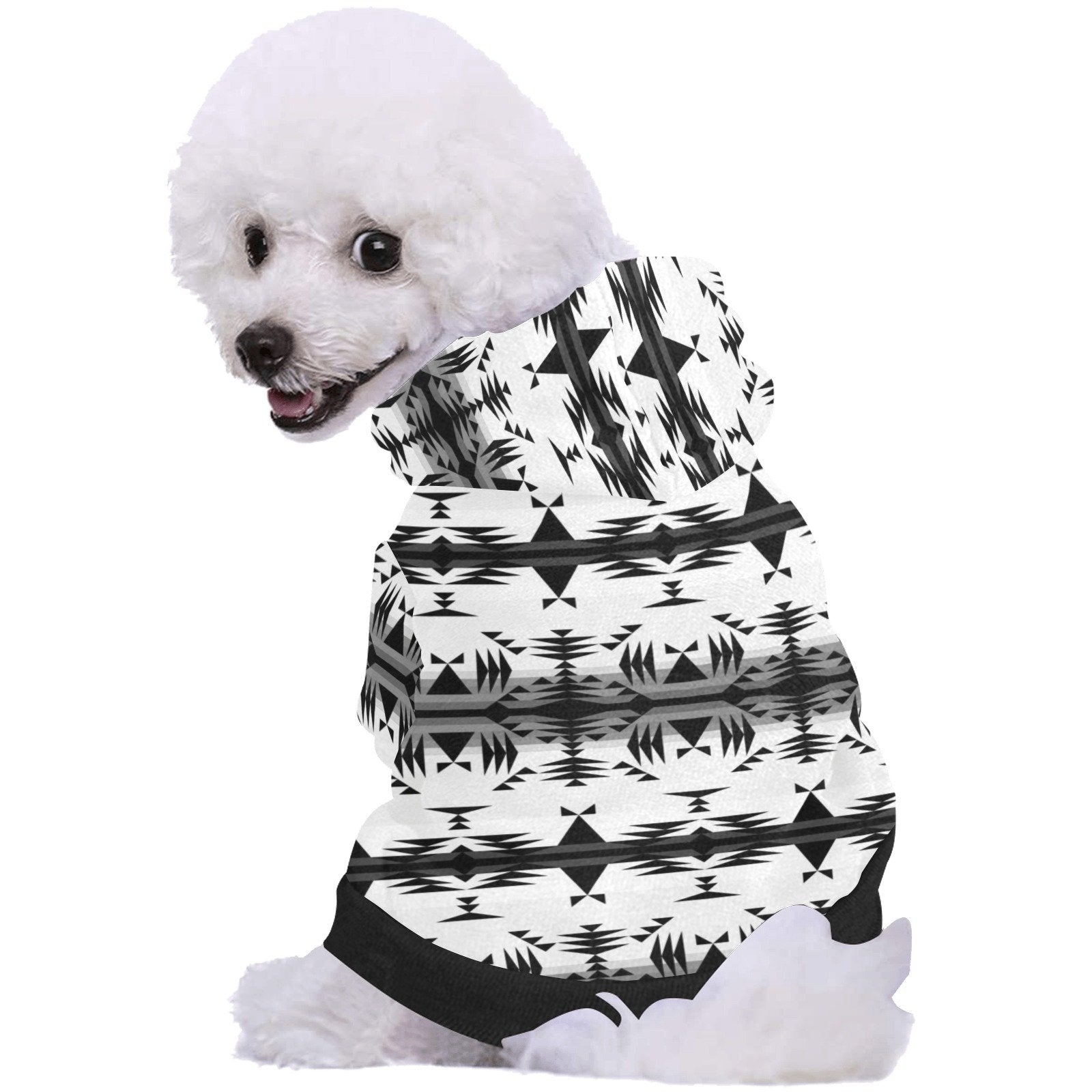 Between the Mountains White and Black Pet Dog Hoodie Pet Dog Hoodie e-joyer 