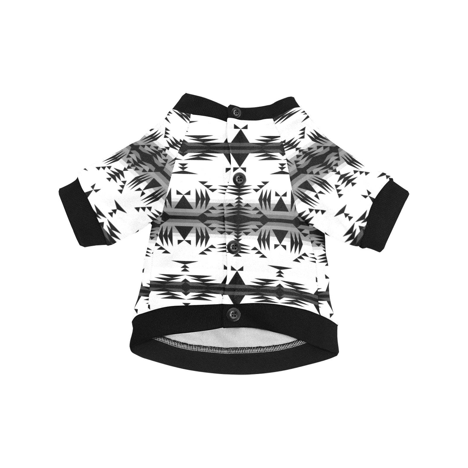 Between the Mountains White and Black Pet Dog Round Neck Shirt Pet Dog Round Neck Shirt e-joyer 